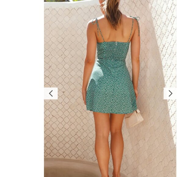 NWT Sabiti Mini Dress - Green Floral (AUS 6, US size XS) - Picture 2 of 2